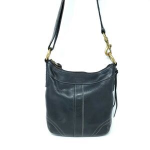 Vintage Coach Bleecker Shoulder Crossbody Bag Black Leather Duffle 10398